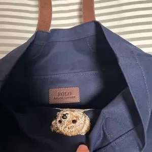 バッグ vintage tote bag bear navy Polo Ralph Lauren bear polo vintage tote bag | Grailed